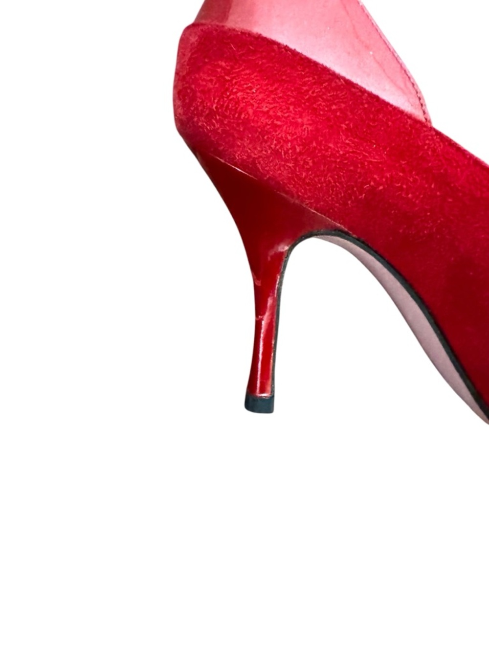 Escada Red Suede Pointed-Toe Women's Pumps - Picture 5 of 9